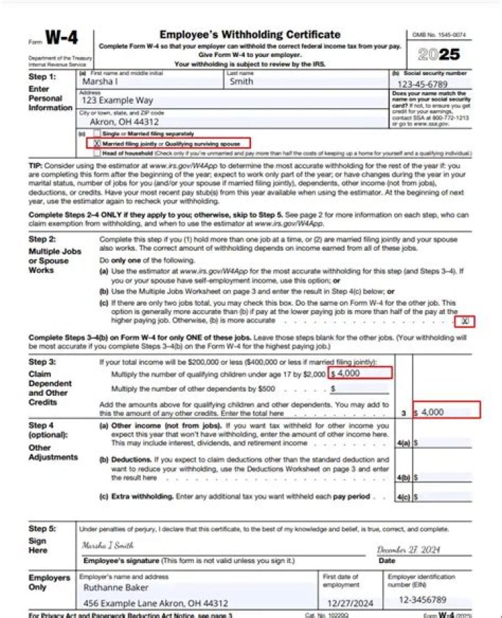 How do I fill out federal withholding?