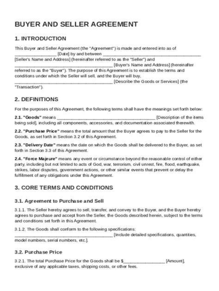 What all should be included in a contract between a buyer and a seller?